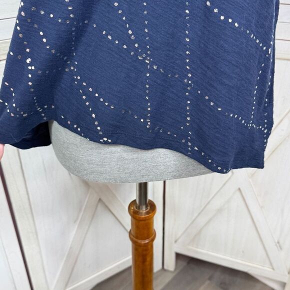 Gap Metallic Print Sleeveless Muscle T Shirt Blue Silver XS Tank Top - Picture 6 of 12